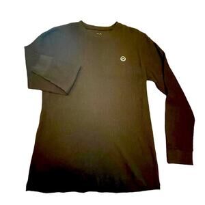 NWT Frontier Supply Co black long sleeve textured long John shirt size large